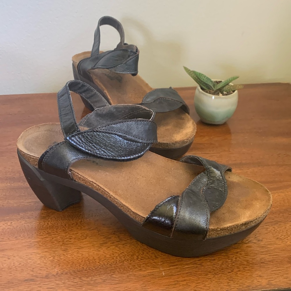 NAOT Black Heeled Sandals size 39